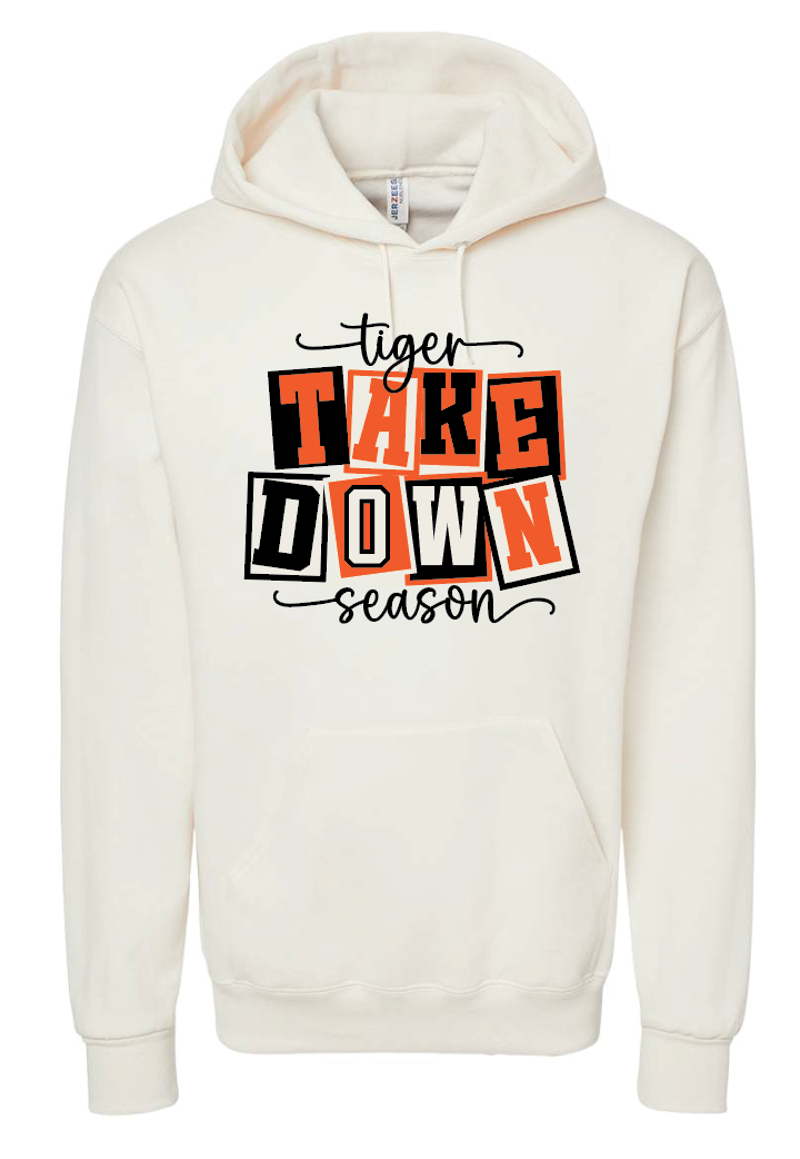 NHS Wrestling "Take Down Season" Design Hooded Sweatshirt