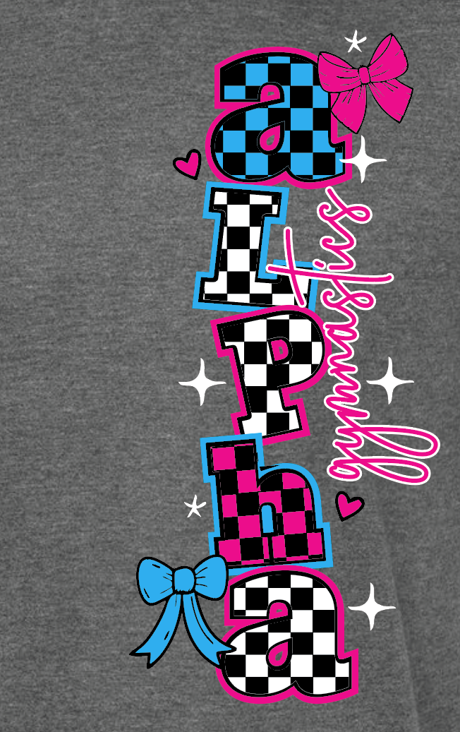 Alpha Gymnastics "Checker" Design Basic Crewneck Sweatshirt