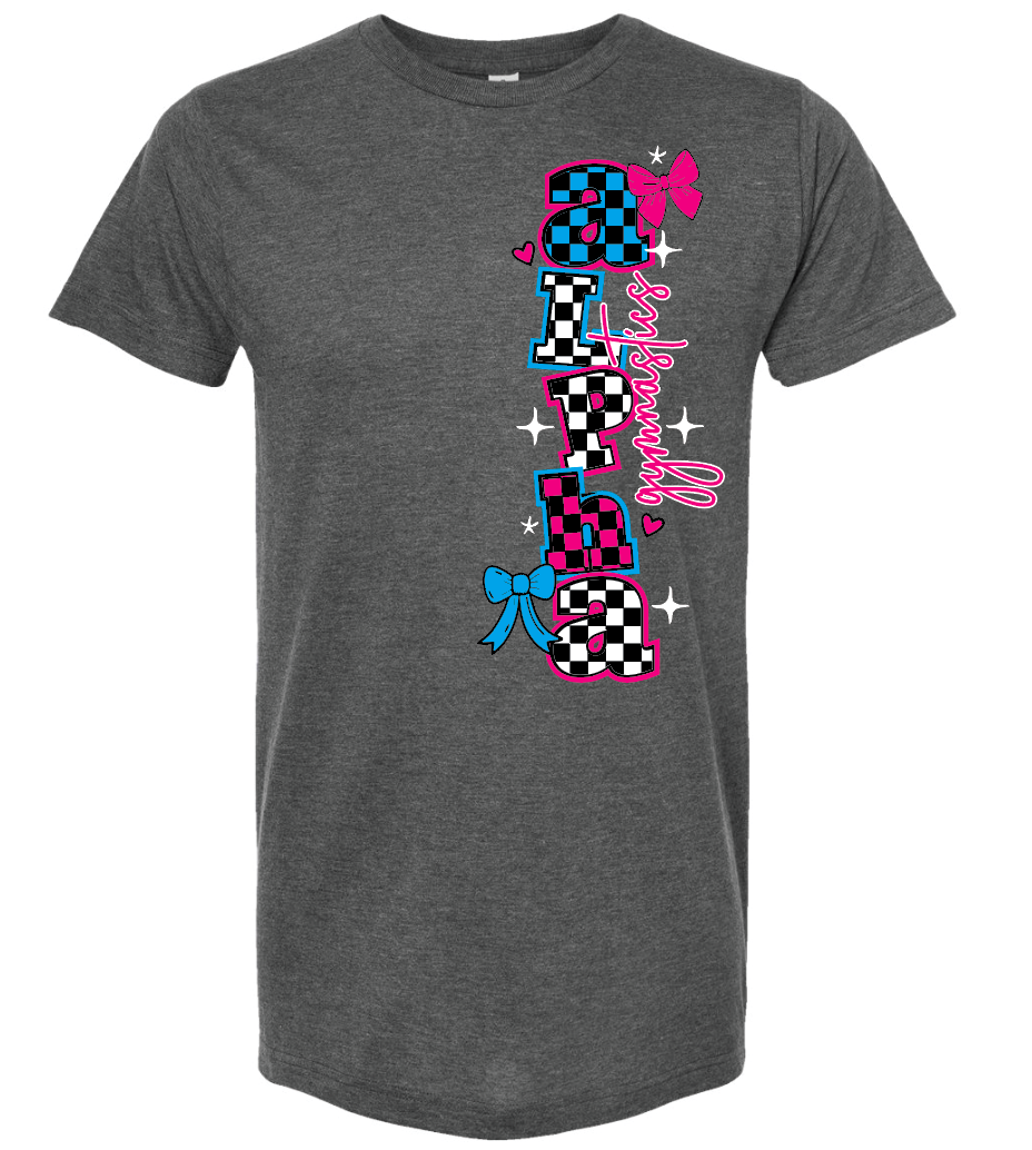 Alpha Gymnastics "Checker" Design S/S T-shirt