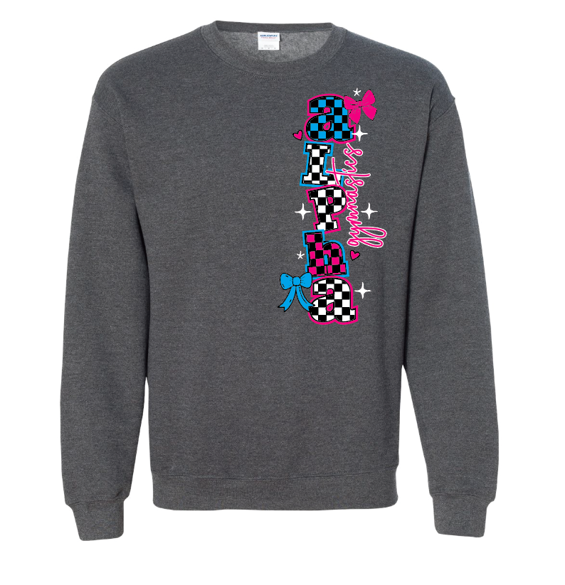 Alpha Gymnastics "Checker" Design Basic Crewneck Sweatshirt