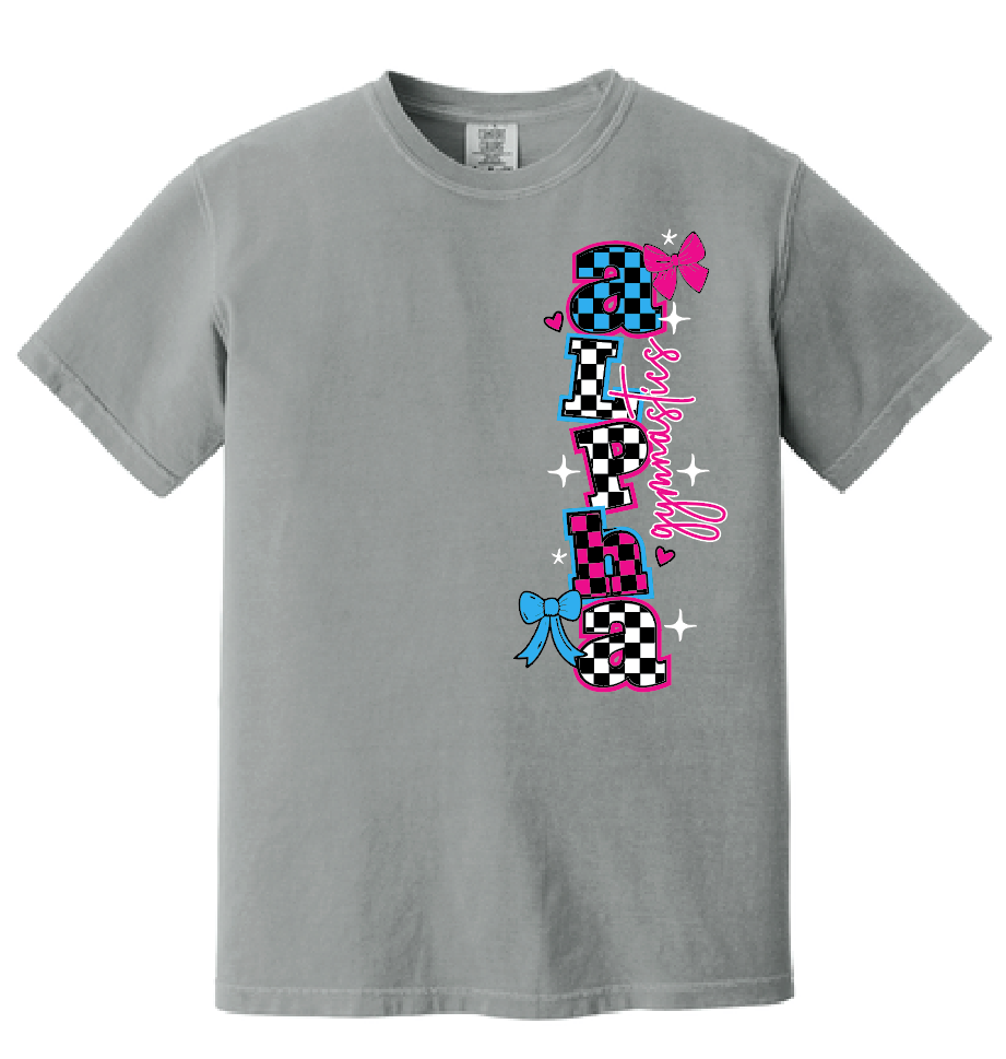 Alpha Gymnastics "Checker" Design S/S Comfort Colors T-shirt