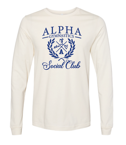Alpha Gymnastics "Social Club" Design L/S T-shirt