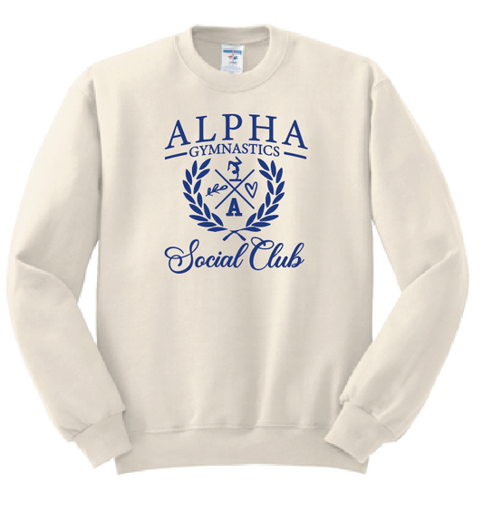 Alpha Gymnastics "Social Club" Design Basic Crewneck Sweatshirt