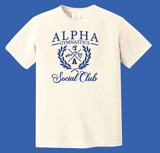 Alpha Gymnastics "Social Club" Design S/S Comfort Colors T-shirt