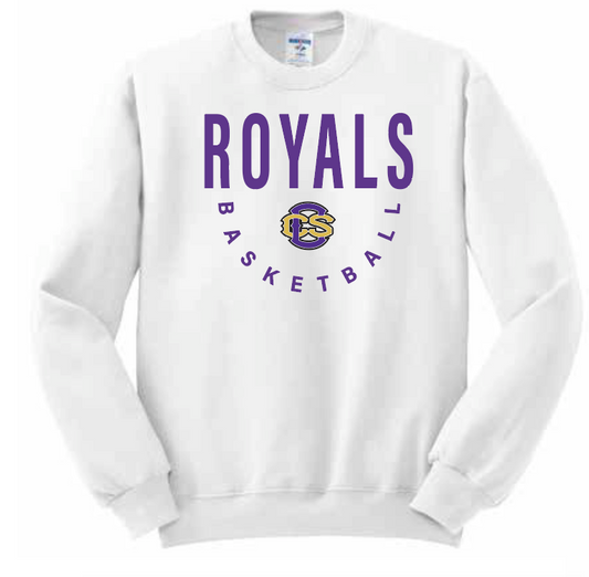 CCS Basketball "Block Logo" Design Crewneck Sweatshirt (white)