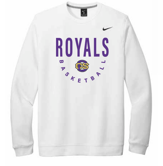 CCS Basketball "Block Logo" Design Nike Crewneck Sweatshirt (white)