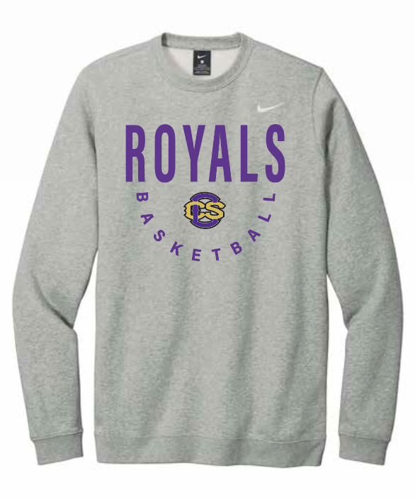 CCS Basketball "Block Logo" Design Nike Crewneck Sweatshirt (heather)