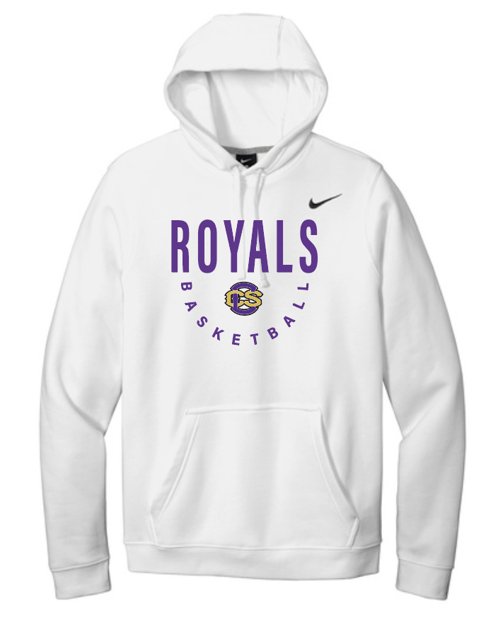 CCS Basketball "Block Logo" Design Hooded Sweatshirt (white)
