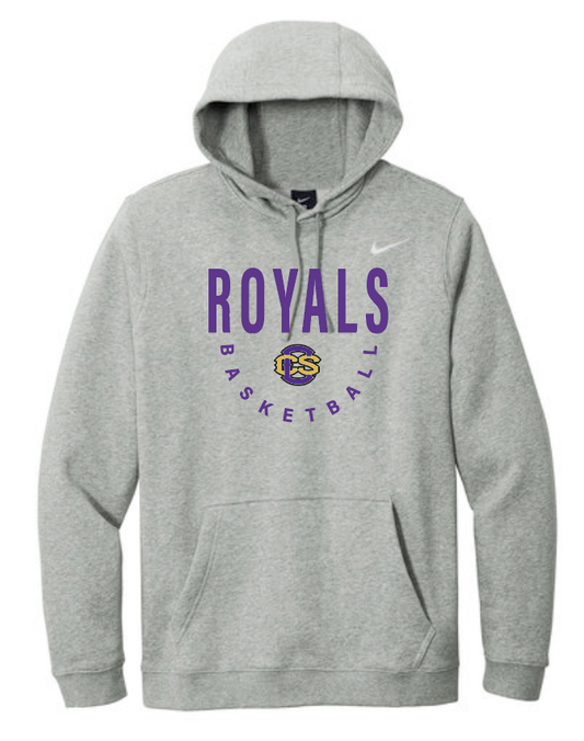 CCS Basketball "Block Logo" Design Nike Hooded Sweatshirt (heather)
