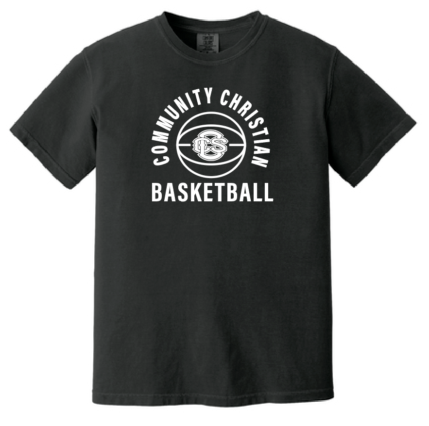 CCS Basketball "Basic Ball" Design Comfort Colors S/S T-shirt (black)