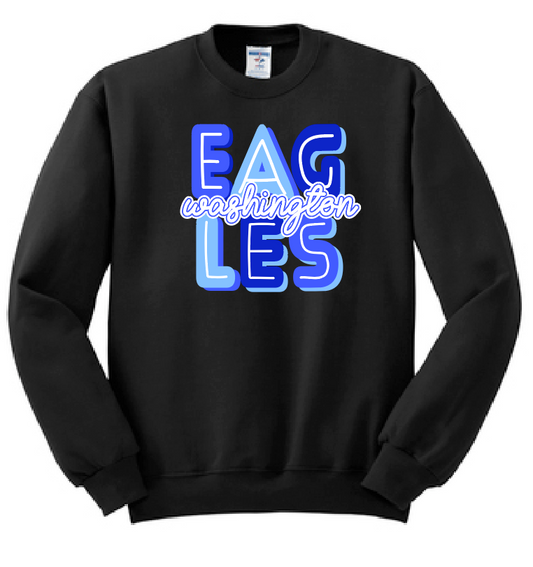 Washington Eagles "Eagles" Design Crewneck Sweatshirt (black)