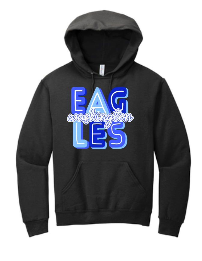 Washington Eagles "Eagles" Design Hooded Sweatshirt (black)