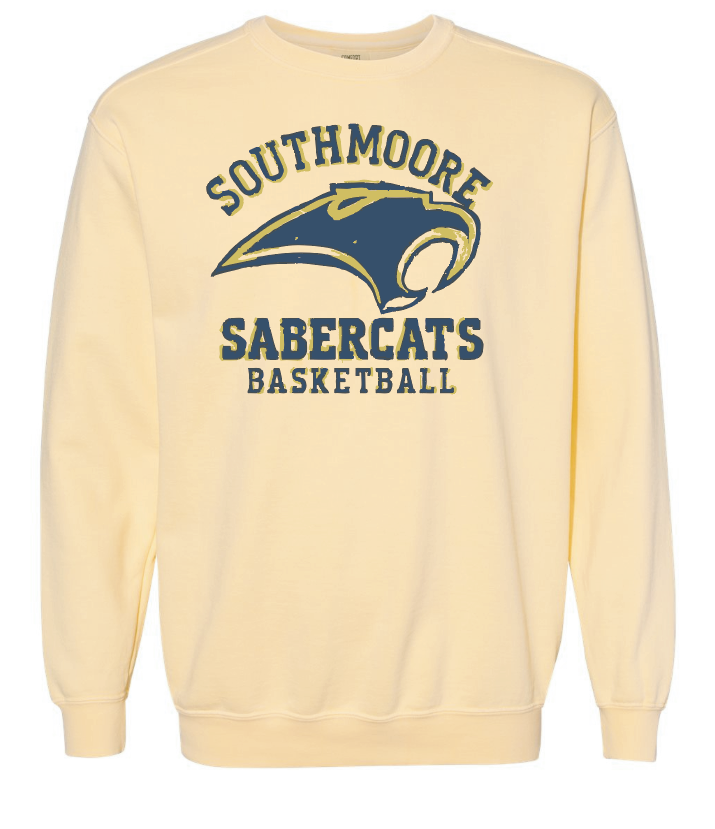 Southmoore Basketball "Crayon" Design Comfort Colors Crewneck Sweatshirt (butter)