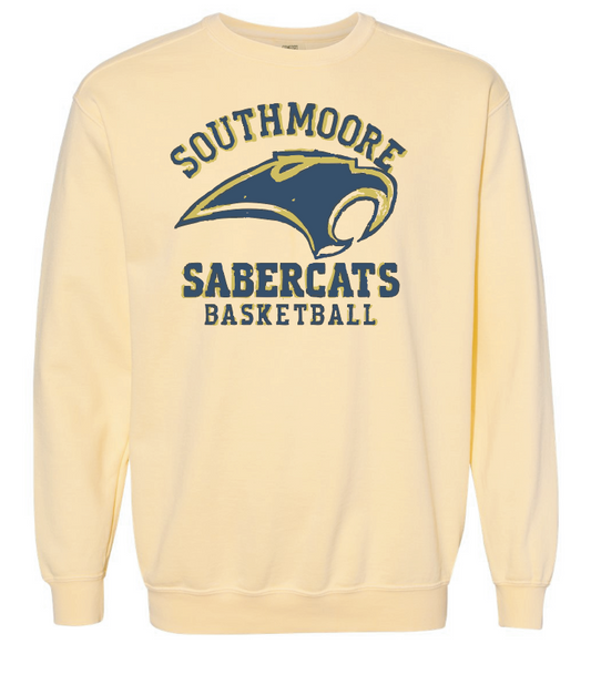 Southmoore Basketball "Crayon" Design Comfort Colors Crewneck Sweatshirt (butter)