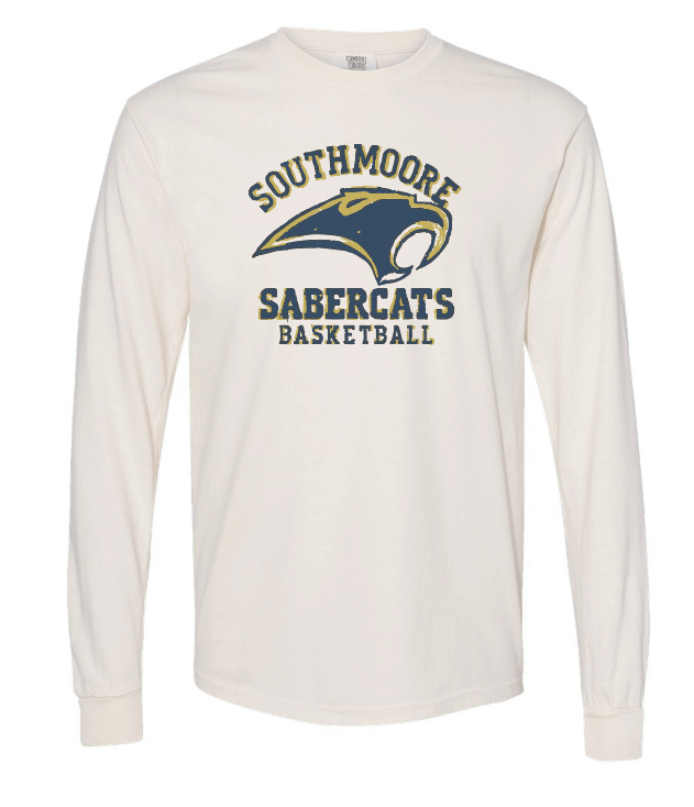 Southmoore Basketball "Crayon" Design L/S T-shirt (ivory)