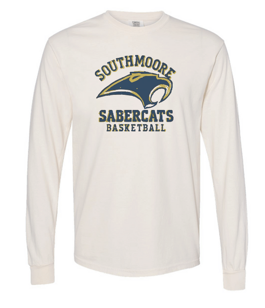 Southmoore Basketball "Crayon" Design L/S T-shirt (ivory)