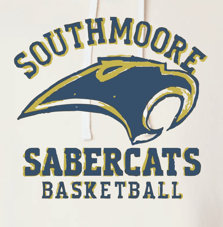 Southmoore Basketball "Crayon" Design Jerzees Hooded Sweatshirt (cream)