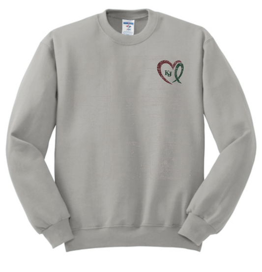 Team Kristi "Heart" Design Crewneck Sweatshirt (adult)(rock)