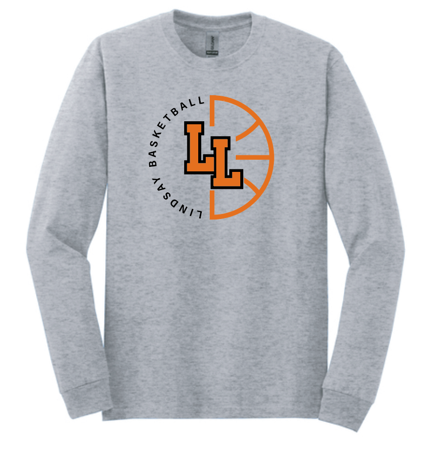 Lindsay Basketball "Ball" Design L/S T-shirt (heather)