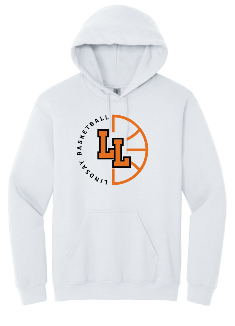 Lindsay Basketball "Ball" Design Hooded Sweatshirt (white)