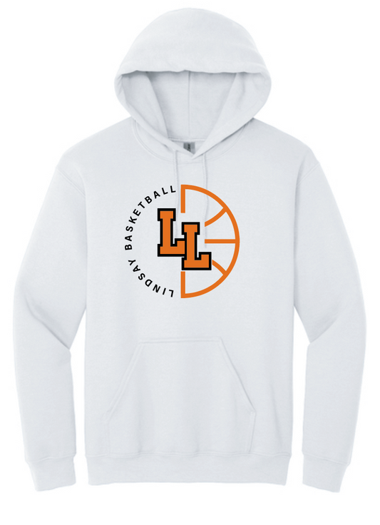 Lindsay Basketball "Ball" Design Hooded Sweatshirt (white)