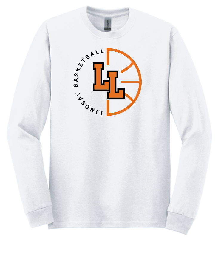 Lindsay Basketball "Ball" Design L/S T-shirt (white)