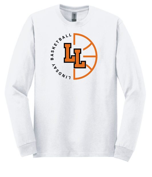 Lindsay Basketball "Ball" Design L/S T-shirt (white)