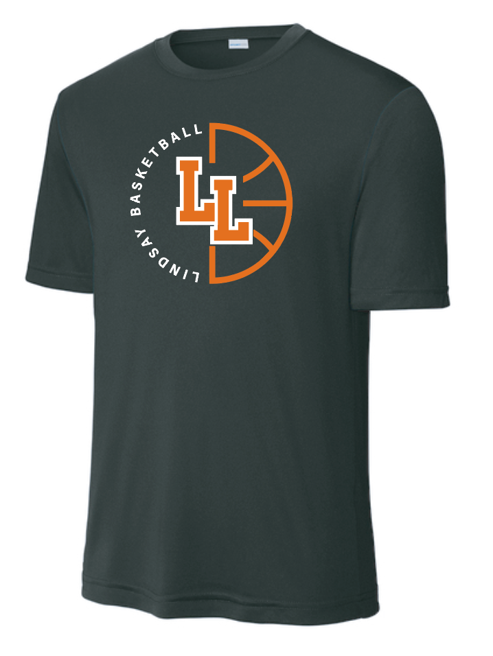 Lindsay Basketball "Ball" Design S/S Moisture Wicking T-shirt (black)