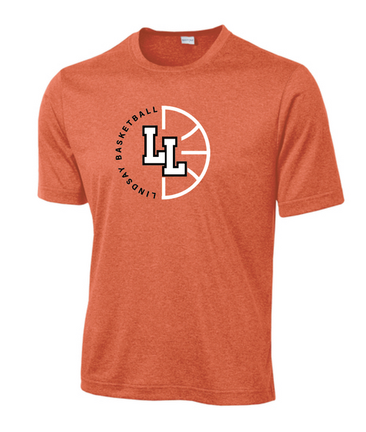 Lindsay Basketball "Ball" Design S/S Moisture Wicking T-shirt (orange)
