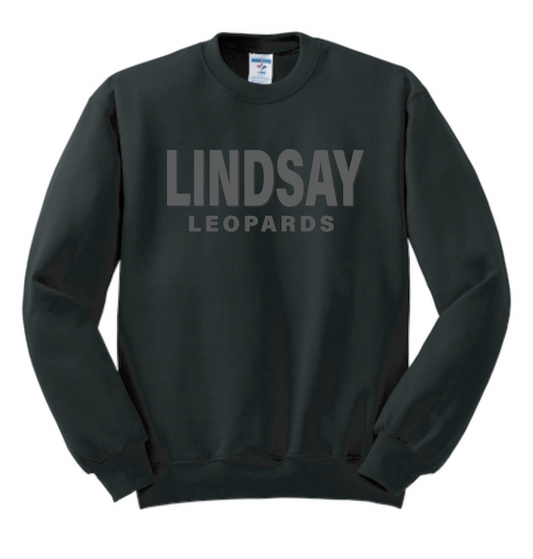Lindsay Basketball "Leopards Puff" Design Crewneck Sweatshirt (black)