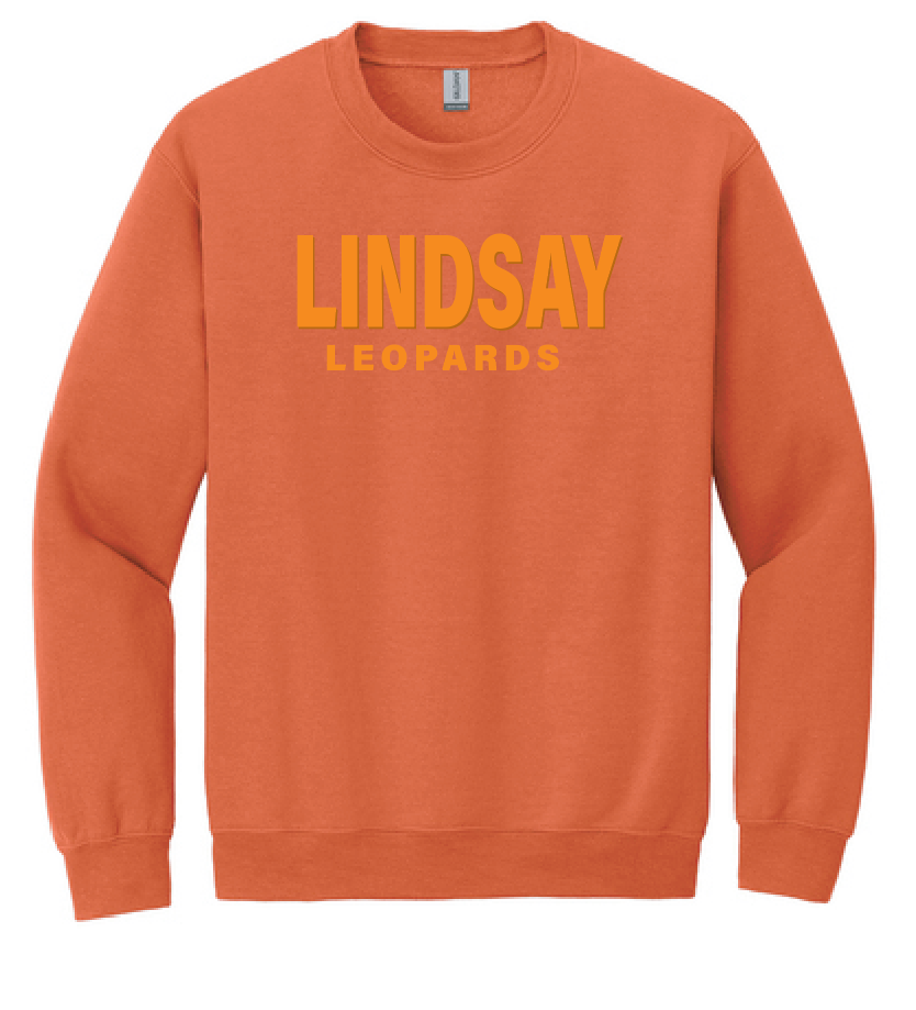 Lindsay Basketball "Leopards Puff" Design Crewneck Sweatshirt (orange)