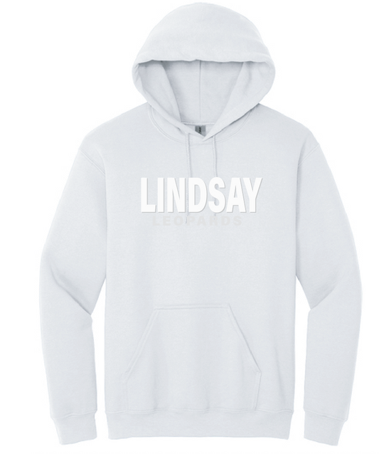 Lindsay Basketball "Leopards Puff" Design Hooded Sweatshirt (white)