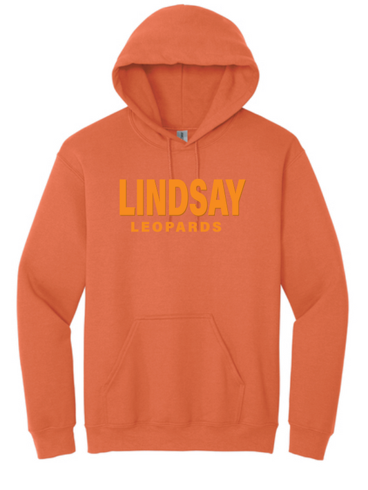 Lindsay Basketball "Leopards Puff" Design Hooded Sweatshirt (orange)
