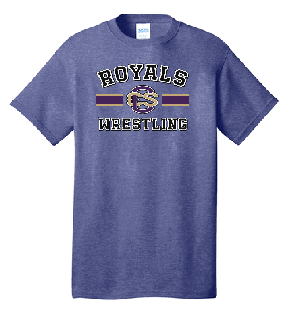 CCS Wrestling "Bar Logo" Design S/S T-shirt (heather purple)