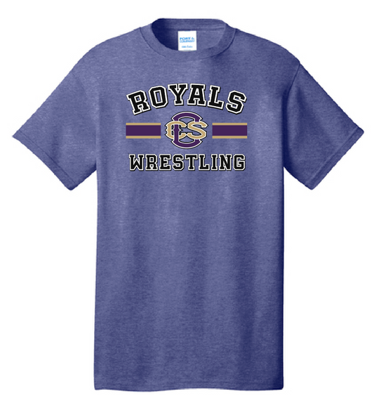 CCS Wrestling "Bar Logo" Design S/S T-shirt (heather purple)