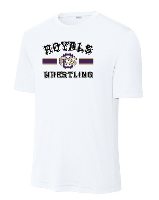 CCS Wrestling "Bar Logo" Design S/S Moisture Wicking T-shirt (white)