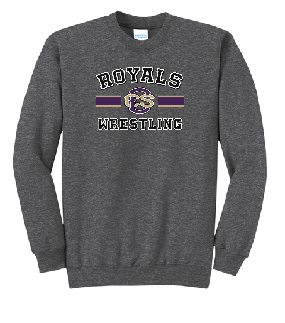 CCS Wrestling "Bar Logo" Design Crewneck Sweatshirt (heather)