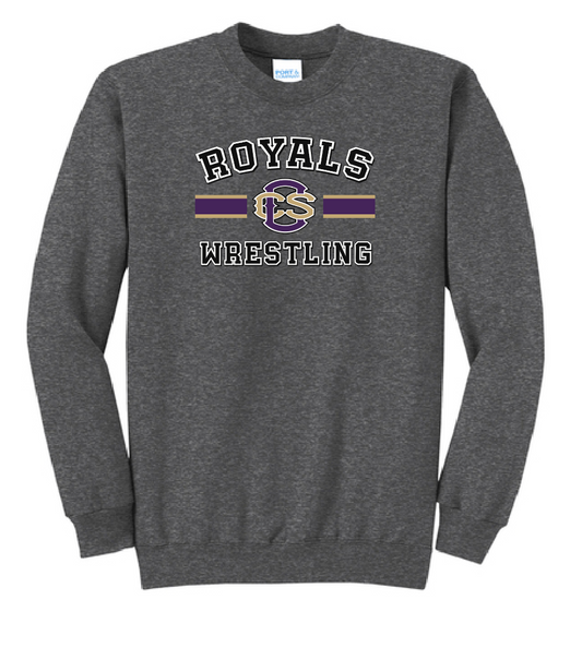CCS Wrestling "Bar Logo" Design Crewneck Sweatshirt (heather)