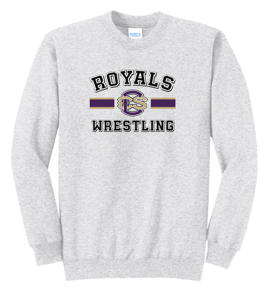 CCS Wrestling "Bar Logo" Design Crewneck Sweatshirt (ash)