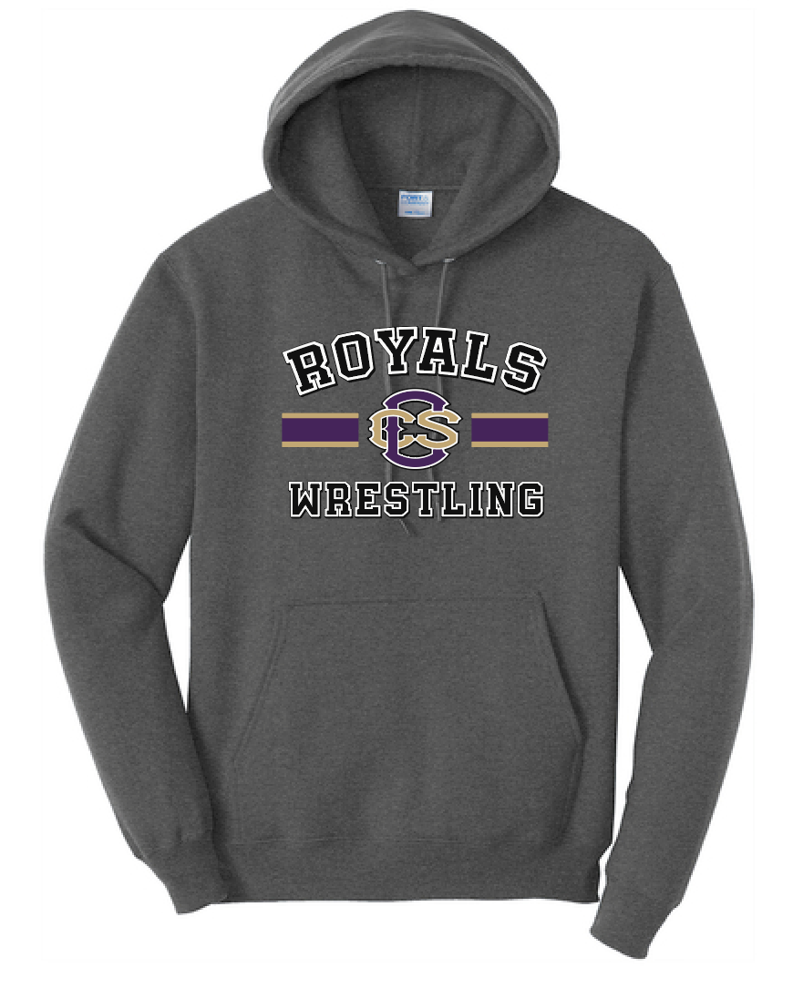 CCS Wrestling "Bar Logo" Design Hooded Sweatshirt (dark heather)