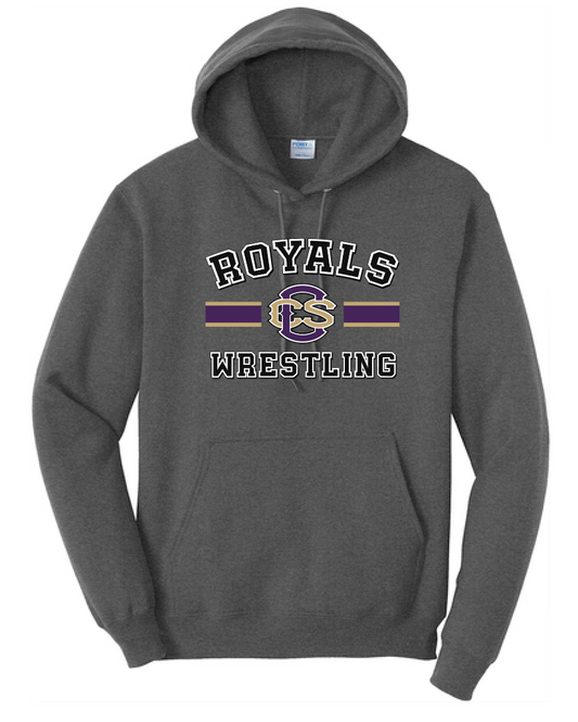 CCS Wrestling "Bar Logo" Design Hooded Sweatshirt (dark heather)