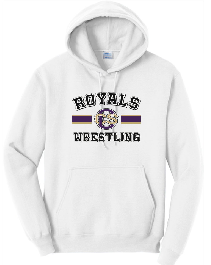 CCS Wrestling "Bar Logo" Design Hooded Sweatshirt (white)