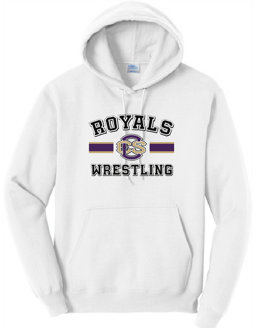 CCS Wrestling "Bar Logo" Design Hooded Sweatshirt (white)