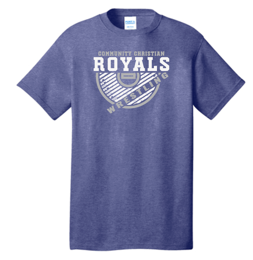 CCS Wrestling "Mat" Design S/S T-shirt (heather purple)