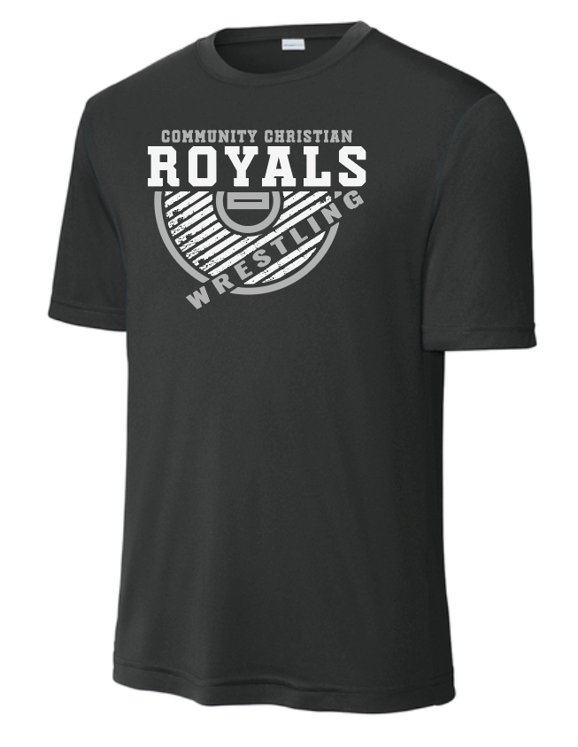 CCS Wrestling "Mat" Design S/S Moisture Wicking T-shirt (black)