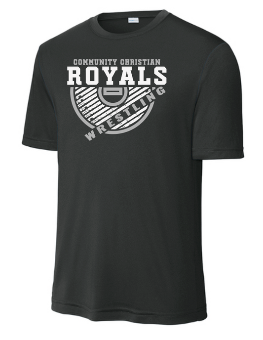 CCS Wrestling "Mat" Design S/S Moisture Wicking T-shirt (black)