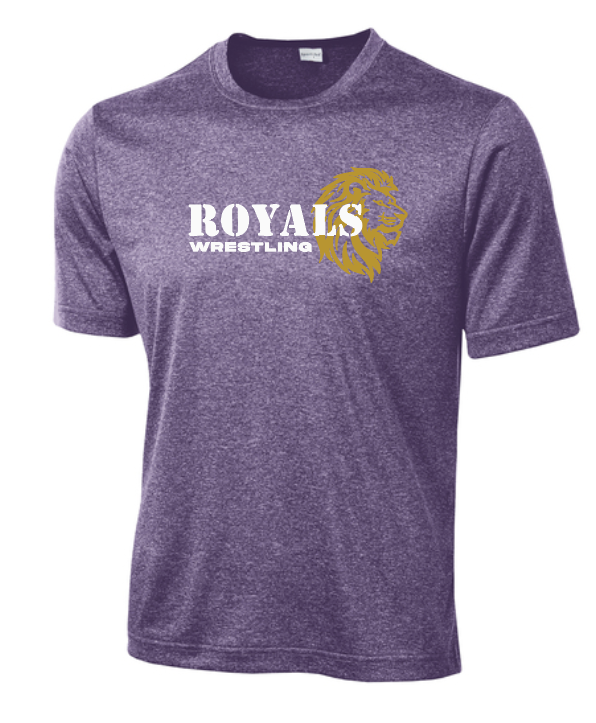 CCS Wrestling "Lion Head" Design S/S Moisture Wicking T-shirt (heather purple)
