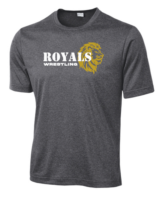 CCS Wrestling "Lion Head" Design S/S Moisture Wicking T-shirt (graphite heather)