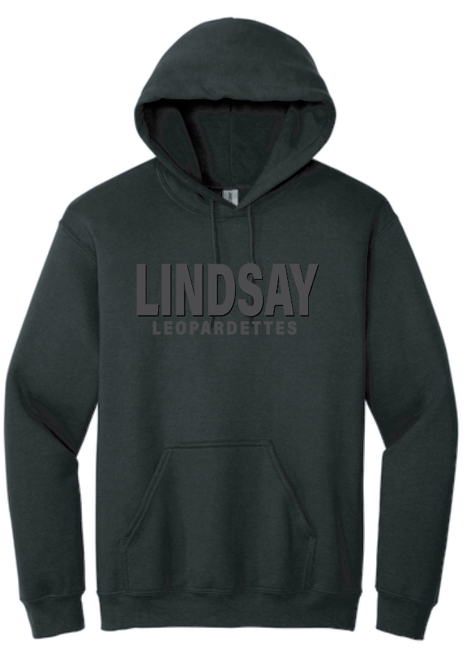 Lindsay Basketball "Leopardettes Puff" Design Hooded Sweatshirt (black)
