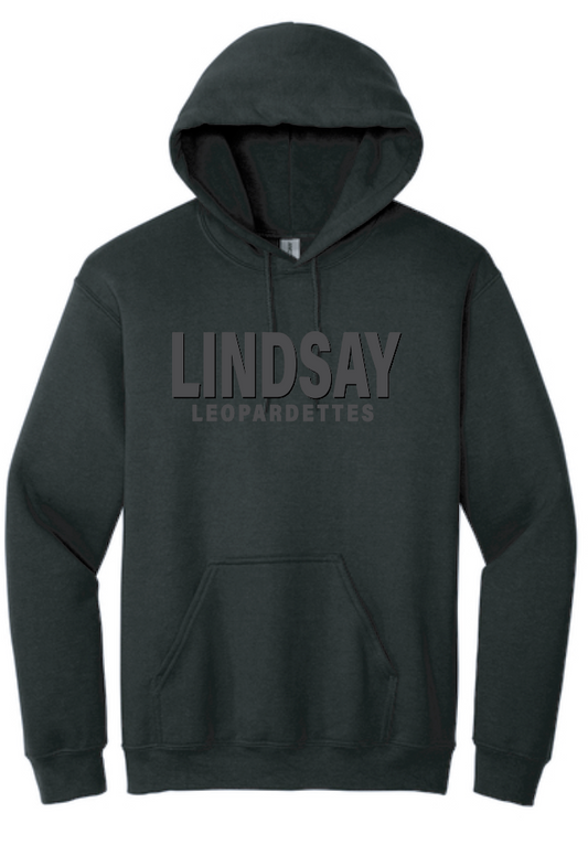 Lindsay Basketball "Leopardettes Puff" Design Hooded Sweatshirt (black)